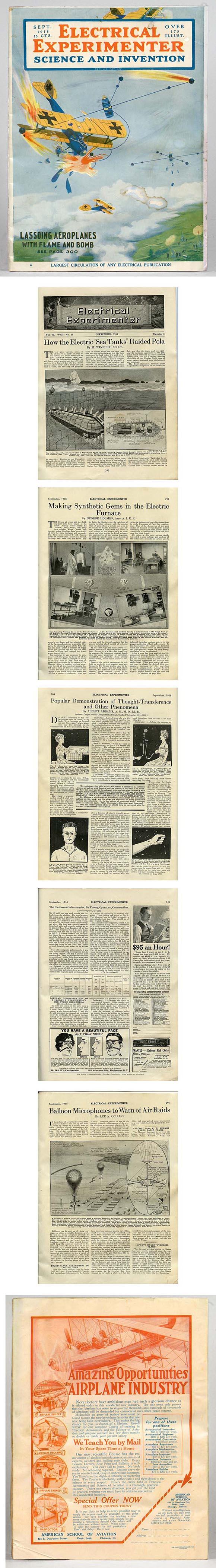 1918 Electrical Experimenter Science & Invention